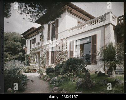 Villa Miramar, proprietà di Albert Kahn, Cap Martin, Francia la Villa Miramar, appartenente ad Albert Kahn , 1921 Cap Martin, Italia, Cap Martin - Auguste Léon (febbraio-aprile) Foto Stock
