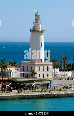 La Farola, la lampada, Faro, Málaga è un comune spagnolo, capoluogo della provincia di Málaga, nella comunità autonoma di Andalusia malaga Foto Stock