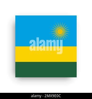 Bandiera vettoriale quadrata di Ruanda Illustrazione Vettoriale