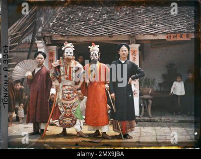 XA-la, Tonkin, Indochina degli attori del villaggio, Léon occupato in Indochina Foto Stock
