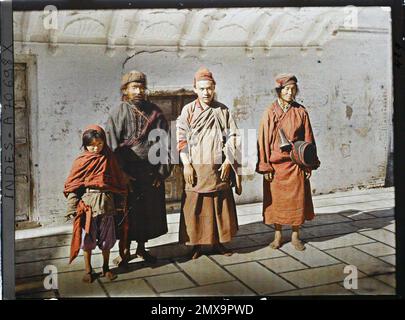 Amritsar, Indes Gruppo di tibetani vicino al Tempio d'Oro , 1913-1914 - India, Pakistan - Stéphane Passet - (dicembre 16 - gennaio 29) Foto Stock