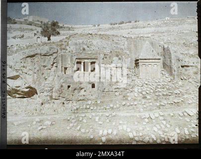 Proviene da Gerusalemme, Palestine Tombings di Zachari e Jacques , 1918 - Vicino Oriente, Egitto, Palestina, Cipro - Paul Castelnau (sezione fotografica degli eserciti) - (gennaio 9 - ottobre 6) Foto Stock