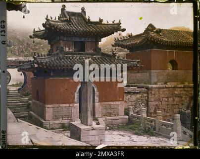 Taishan massiccio, Cina Bixiaci ('Tempio di nuvole colorate') , 1913 - Cina - Stéphane Passet Foto Stock