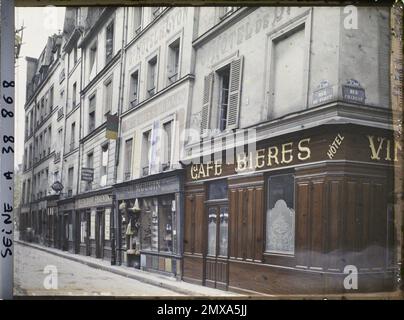 Parigi (III arr.), rue du Forez, all'angolo di rue Charlot, Foto Stock