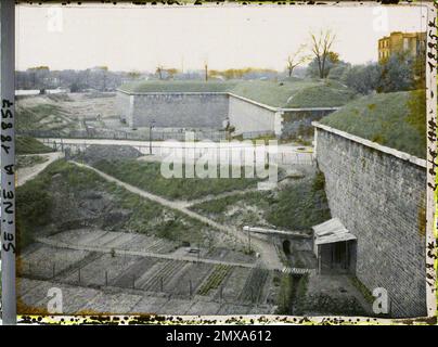 Parigi (16th arr.), Francia i giardini dei lavoratori ai piedi delle fortificazioni, vicino alla Porte du Point-du-Jour , Foto Stock