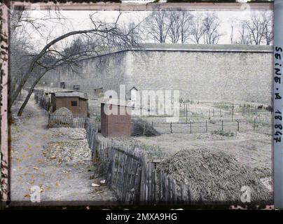 Parigi (16th arr.), Francia i giardini dei lavoratori ai piedi delle fortificazioni, alla porta di Auteuil , Foto Stock