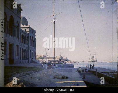 Port-Said, Egitto, Africa il porto visto dagli uffici del canale di Suez , Foto Stock