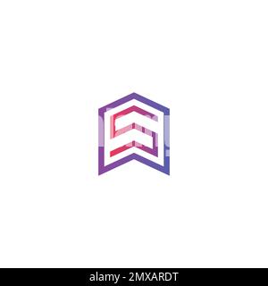 S Logo Design semplice per logo iniziale o Building Illustrazione Vettoriale