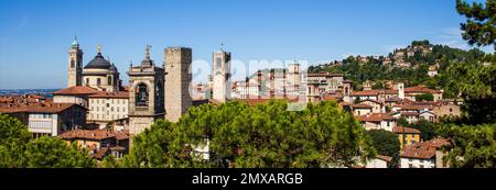 Panorama Bergamo, Lombardia, Italia, Bergamo, Lombardia, Italia Foto Stock