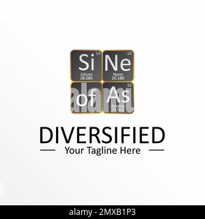 Semplice 4 Codice chimico immagine grafica icona logo design astratto concetto stock vettoriale. Può essere utilizzato come simboli relativi ai laboratori. Illustrazione Vettoriale