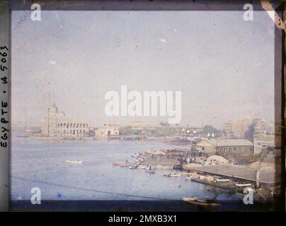 Port-Said, Egitto, Africa il porto di Port-Said e gli uffici della compagnia del canale di Suez, Foto Stock