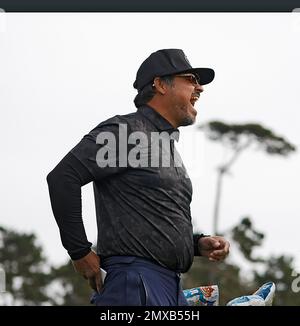 Pebble Beach, California, Stati Uniti. 2nd Feb, 2023. Michael pena a Spyglass Hill durante il primo turno al torneo DI golf PGA PRO-Am AT&T, a Pebble Beach Links Credit: Motofoto/Alamy Live News Foto Stock