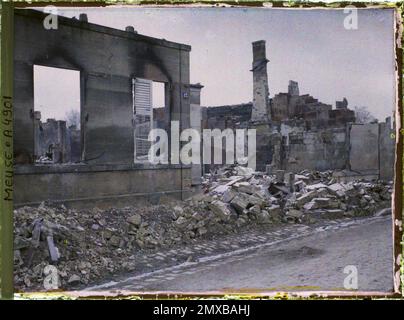 Révigny, France , 1914-1915 - zone devastate, nord e est della Francia - Jean Brunhes, Auguste Léon e Georges Chevalier - (dicembre 1914 - aprile 1915) Foto Stock