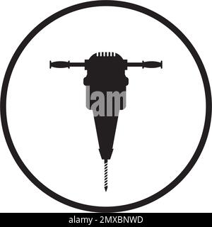 Icona dello strumento di perforazione, illustrazione vettoriale, icona di costruzione e sfondo. Illustrazione Vettoriale