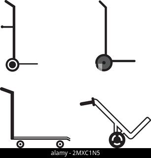 Icona carrello Haind disegno vettoriale, sfondo Illustrazione Vettoriale