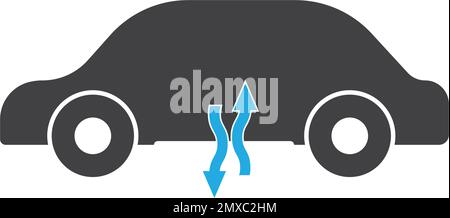 Icona sospensioni pneumatiche cruscotto auto Illustrazione Vettoriale