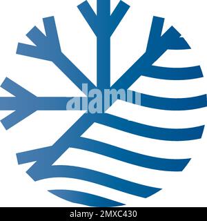 Disegno del logo di illustrazione vettoriale dell'icona del fiocco di neve. Illustrazione Vettoriale