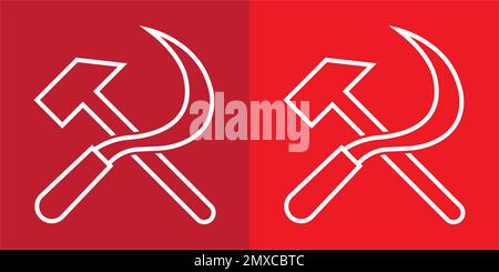 Disegno del logo dell'illustrazione vettoriale dell'icona della falce. Illustrazione Vettoriale