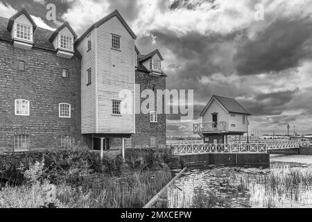 Abbey Mill Monochrome, Tewkesbury, Gloucestershire Foto Stock