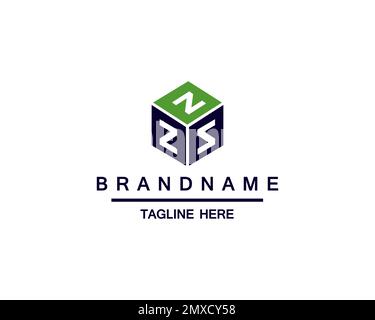 Lettera iniziale Z Logo con elemento Box. Modello del logo della casella vettoriale Illustrazione Vettoriale