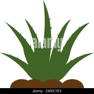 Modello di disegno vettoriale di illustrazione di logo Aloevera. Illustrazione Vettoriale