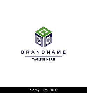 Lettera C. combinazione del modello concettuale del logo cubo. Illustrazione Vettoriale