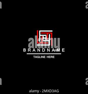 modello di elementi di design con logo lettera h labirinto Illustrazione Vettoriale