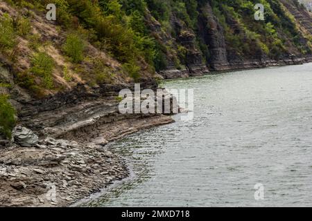 Bakota, Dnistrovske Reservoir, Dnister fiume, Podilski tovtry Parco Nazionale, Khmelnitskiy regione dell'Ucraina occidentale. Foto Stock