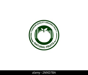 Concetto di design del logo Juice Orange. Tema icona frutta e succo. Simbolo unico di cibo biologico e sano. Illustrazione Vettoriale