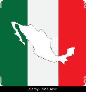 Messico mappa icona vettore illustrazione logo disegno. Illustrazione Vettoriale