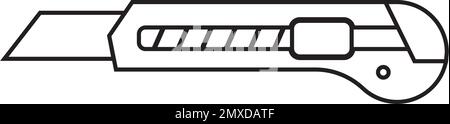 coltello taglierina - modello di disegno vettoriale icona cancelleria Illustrazione Vettoriale