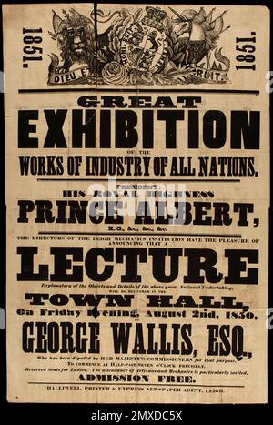 Poster della Grande Mostra industriale di tutte le nazioni del 1851. Museo: COLLEZIONE PRIVATA. Autore: ANONIMO. Foto Stock