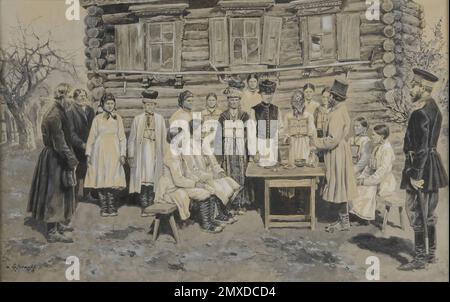 Matrimonio russo. Museo: COLLEZIONE PRIVATA. Autore: D. Kaufmann. Foto Stock