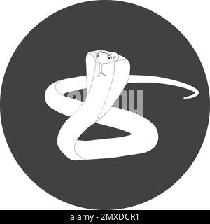 king cobra serpente icona vettore illustrazione logo design. Illustrazione Vettoriale