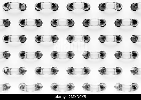 3D illustrazione di uno sfondo astratto volumetrico geometrico con figure simili alle maniglie delle porte. Texture grafica moderna. Ripetizione geometrica. Foto Stock