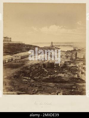 Vista delle banchine. Da: Souvenir de la Guerre de Crimee. Museo: COLLEZIONE PRIVATA. Autore: Léon-Eugène Méhédin. Foto Stock