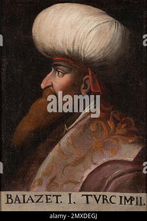 Ritratto di Sultan Bayechid I. Museo: COLLEZIONE PRIVATA. Autore: Cristofano dell'Altissimo. Foto Stock