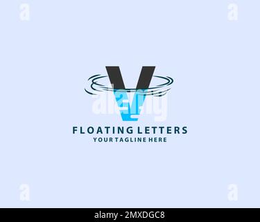 Modello iniziale di design del logo lettera V ad alta velocità. Font vettoriale per etichette sportive, titoli dinamici, poster scommesse, ecc. Illustrazione Vettoriale