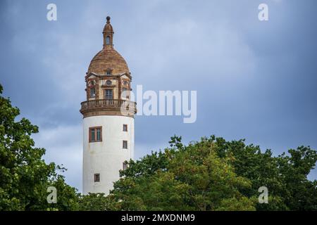 torre del vecchio castello di Höchst a Höchst, quartiere di Francoforte sul meno, Assia, Germania Foto Stock