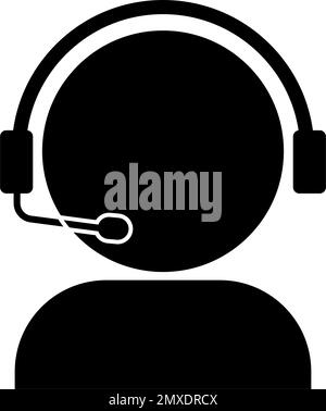 Icona della sagoma della persona del centro clienti. Vettore modificabile. Illustrazione Vettoriale