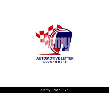 Velocità giri/min accelerazione del tachimetro con lettera iniziale A Logo Design ispirazione Illustrazione Vettoriale