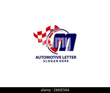 Modello con logo o simbolo lettera M. Illustrazione Vettoriale