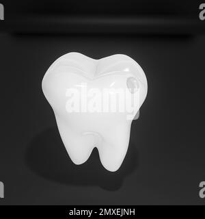 Una cavità dentaria 3D immagine sfondo nero isolato Foto Stock