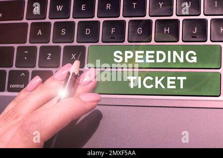 Calligrafia testo velocità Ticket, Word per test psicologico per la massima velocità di esecuzione di un compito Foto Stock