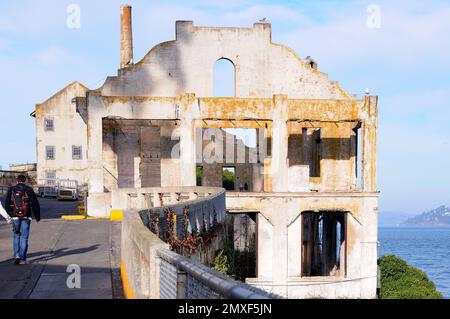 Alcatraz Island National Park, nella baia di San Francisco, in California, Stati Uniti d'America, ex prigione di massima sicurezza. Foto Stock