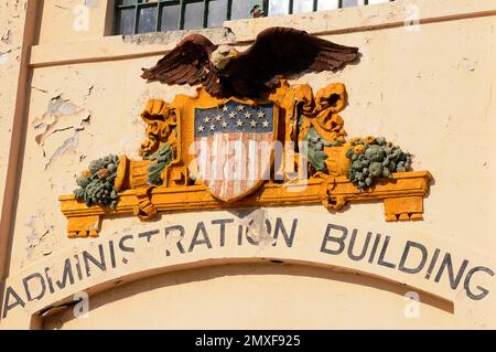 Alcatraz Island National Park, nella baia di San Francisco, in California, Stati Uniti d'America, ex prigione di massima sicurezza. Foto Stock