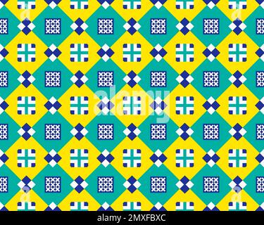 Orientale etnico geometrico senza cuciture Tile modello realizzato con vari elementi tradizionali stile di sfondo design e astratto colorato senza cuciture motivo Foto Stock