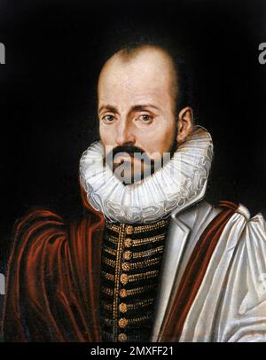 Michel de Montaigne. Ritratto del filosofo francese del Rinascimento, Michel Eyquem, Sieur de Montaigne (1533-1592), anonimo, 1570s Foto Stock