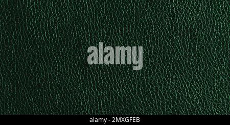 Texture in pelle verde, primo piano, superficie di sfondo Foto Stock