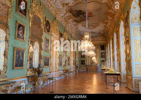 La Galleria Verde (Grüne Galerie) a Monaco Residenz l'ex palazzo reale dei monarchi Wittelsbach di Baviera Foto Stock